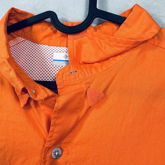 Columbia PFG Clemson Tigers Large Orange Short Sleeve Button Vented Embroidered - Picture 14 of 16